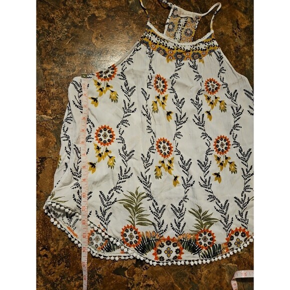 Alter'd State‎ Tank/ Blouse Graphic White Spaghetti Strap flowy Size Medium (A5) - Picture 9 of 10